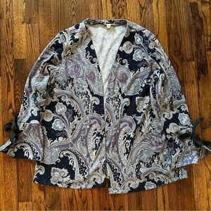 Westport Paisley Print Blue Cardigan XL
